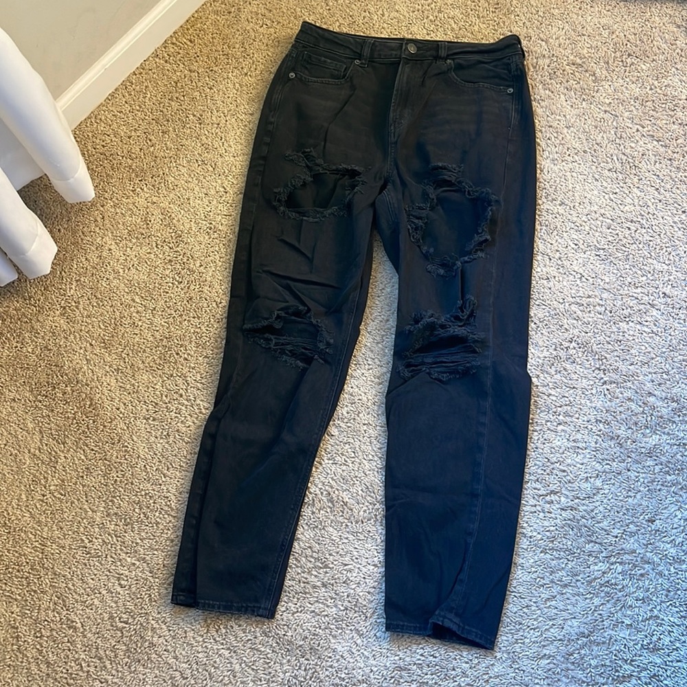 american eagle black boyfriend jeans